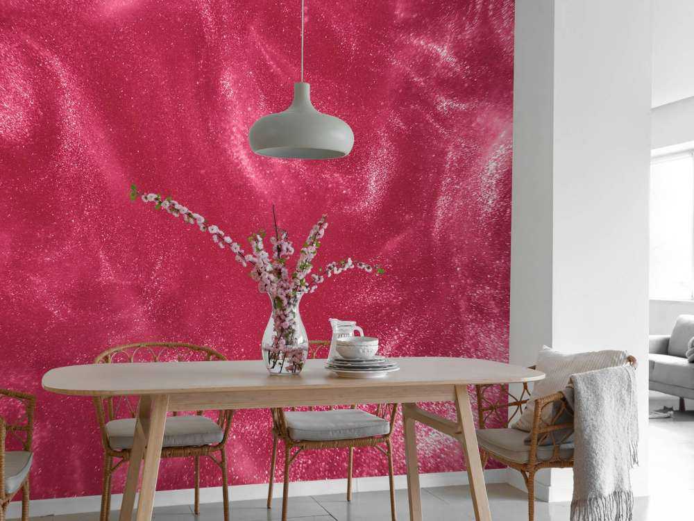 Rosa glitterpartikler