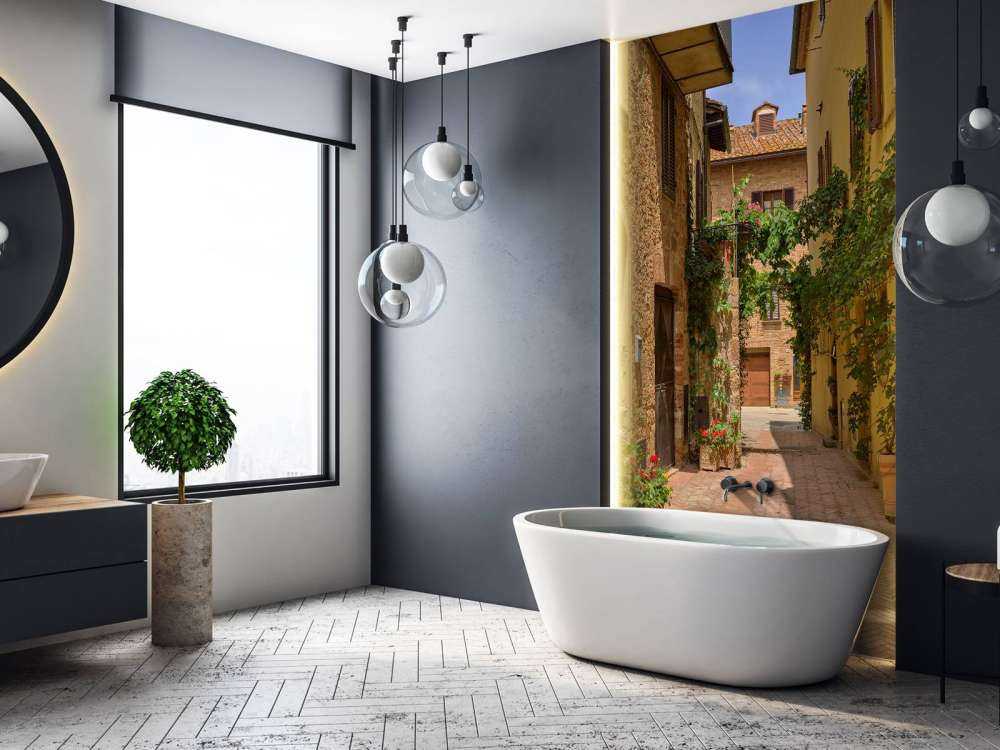 Italiensk gate med planter