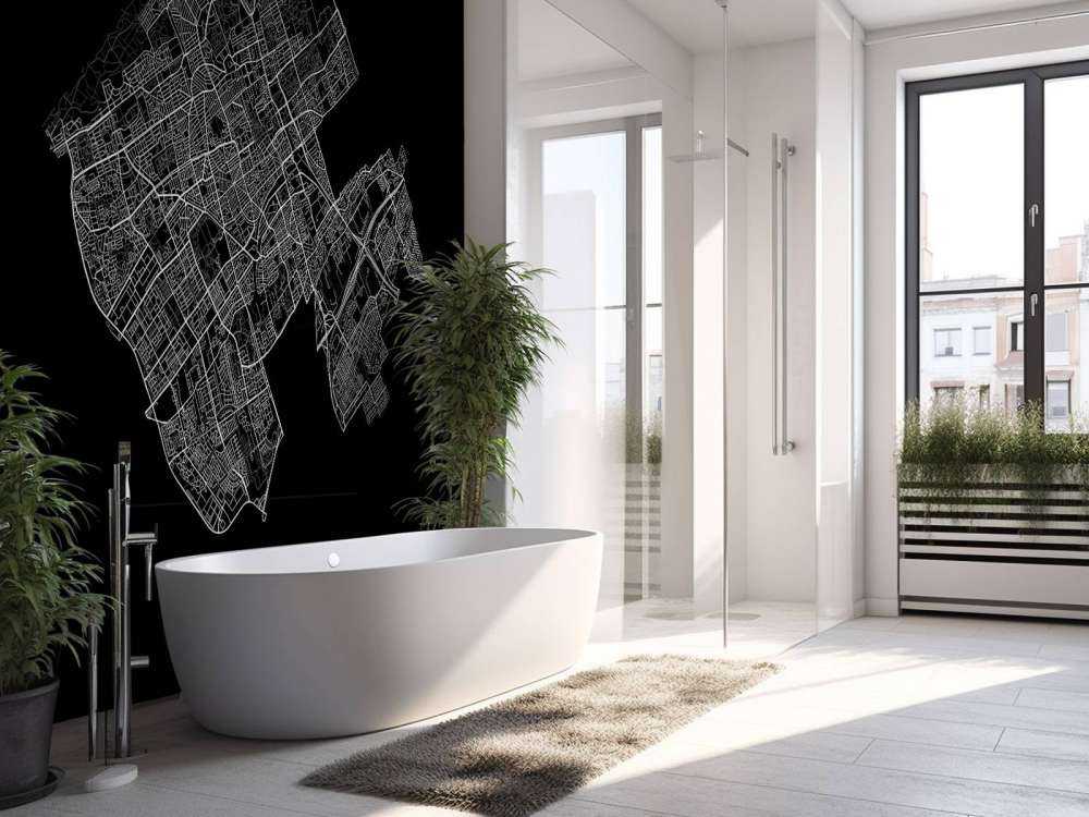 Kart over Haag, svart