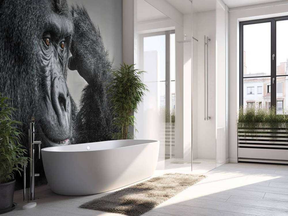 Gorilla svart og hvitt