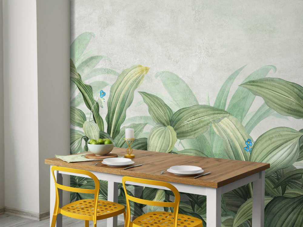 Broket gress med blomster