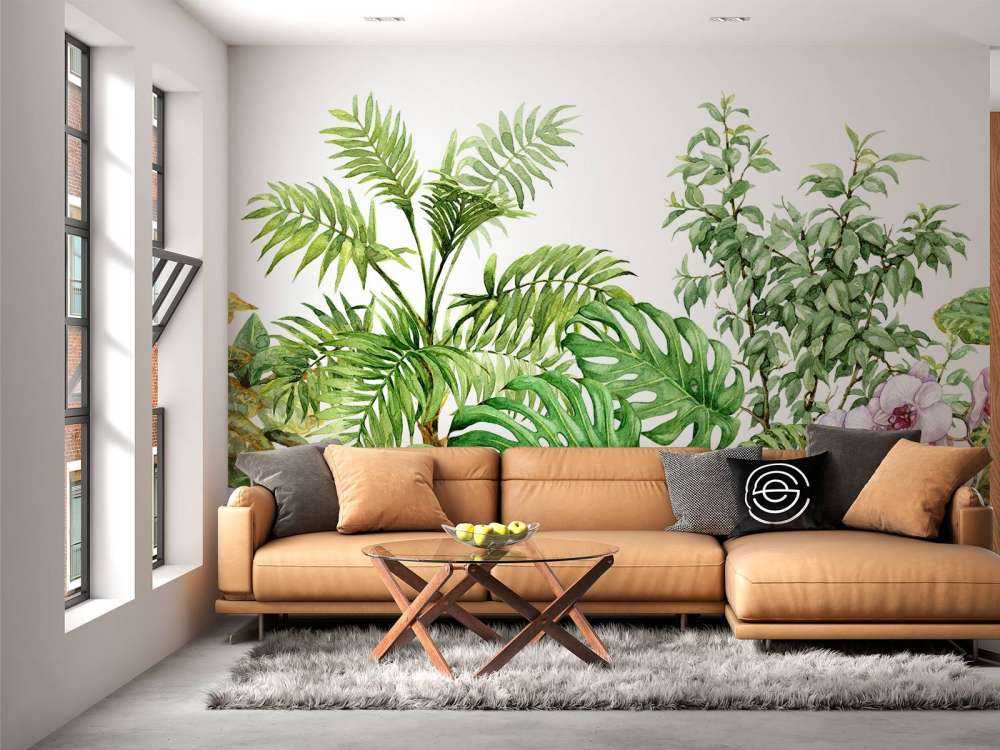 Akvarell tropiske planter