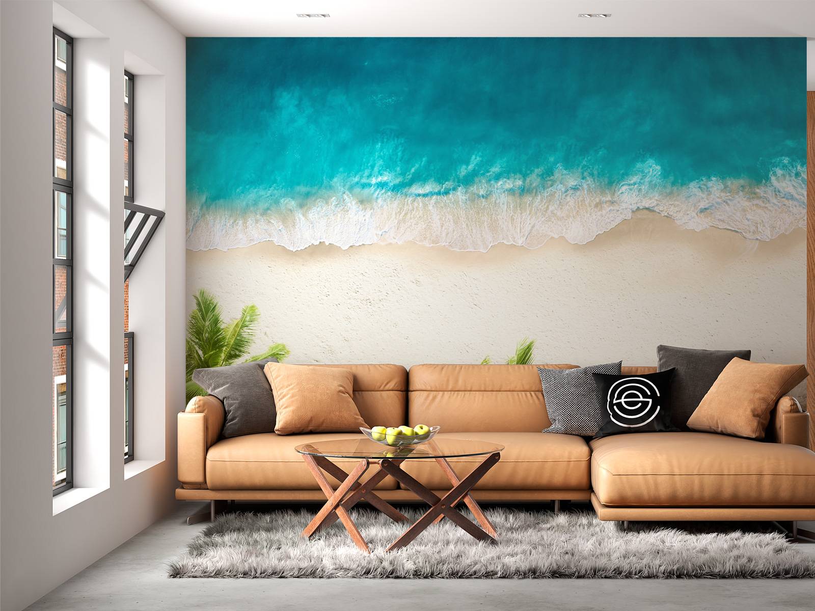 Luftfoto av sandstrand