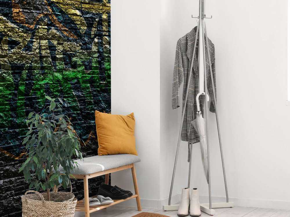 Graffiti på svarte steiner