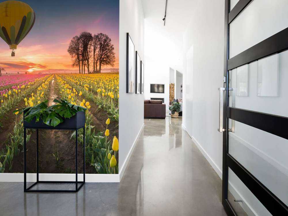 Rosa gul tulipanfelt