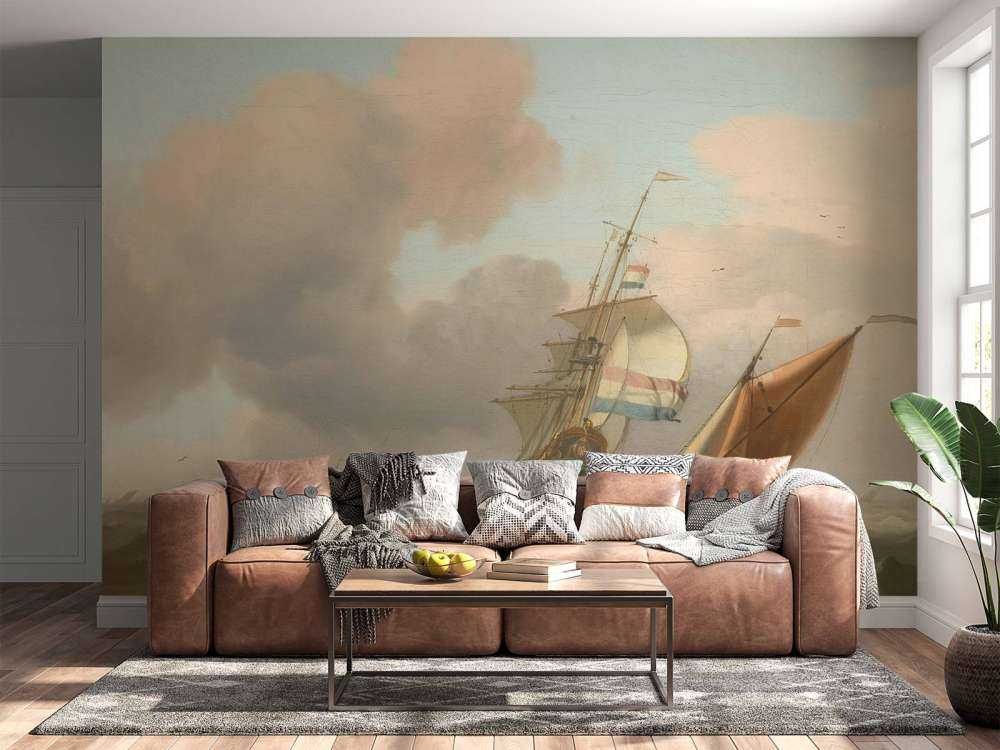 Stenete hav med skip