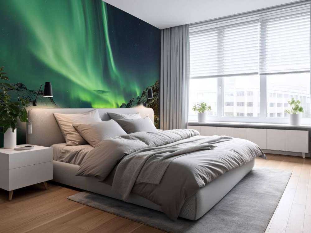 Nordlys mellom to fjorder