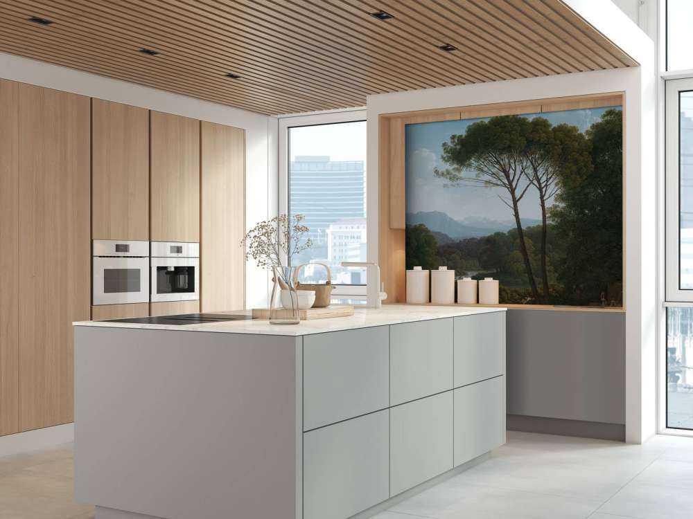 Italiensk landskapp med furutrær