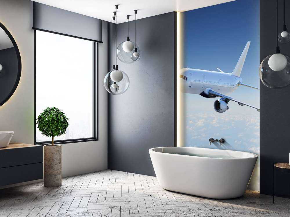 Flygplan ovanför molnen