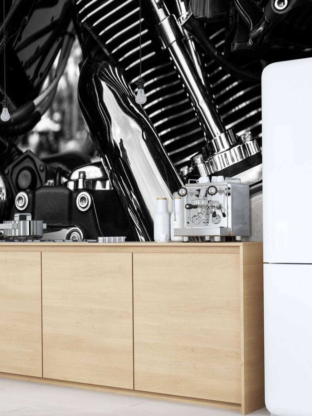 Glänsande motorblock