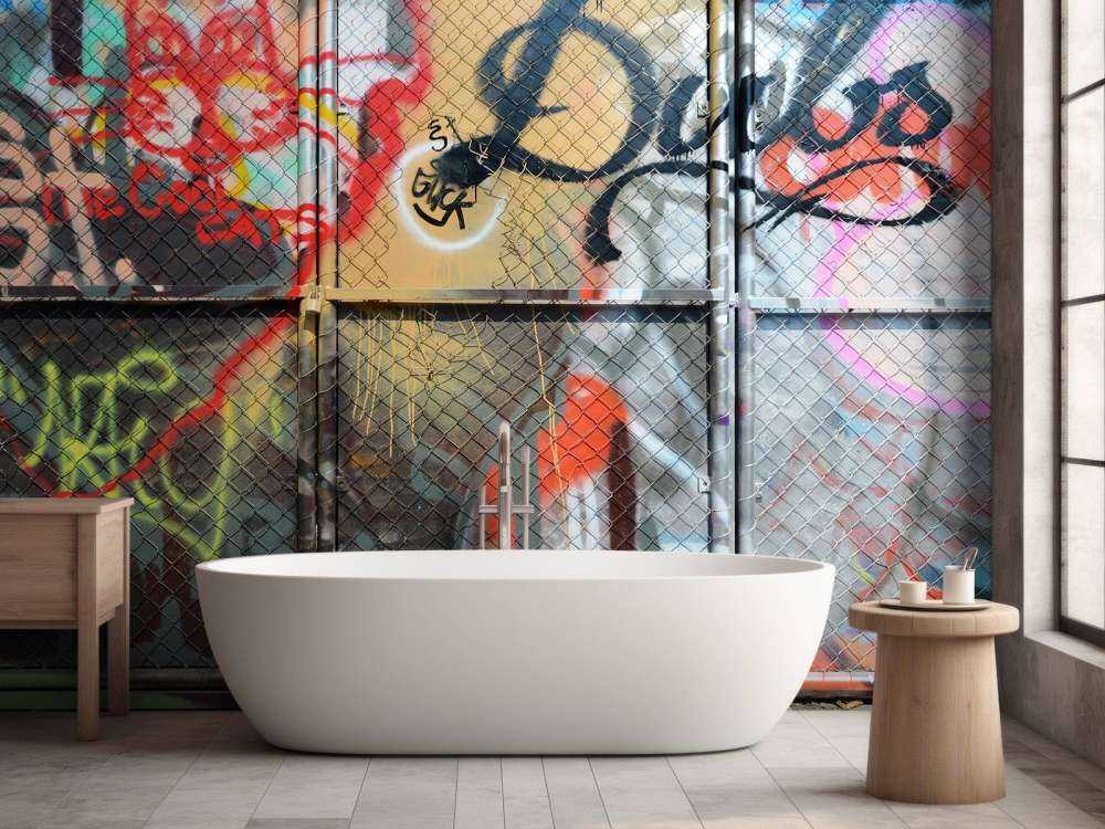 Graffiti på ståldörrar