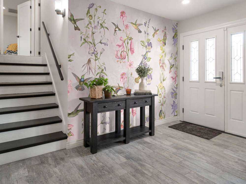 Vädd och trädgårdsblommor rosa