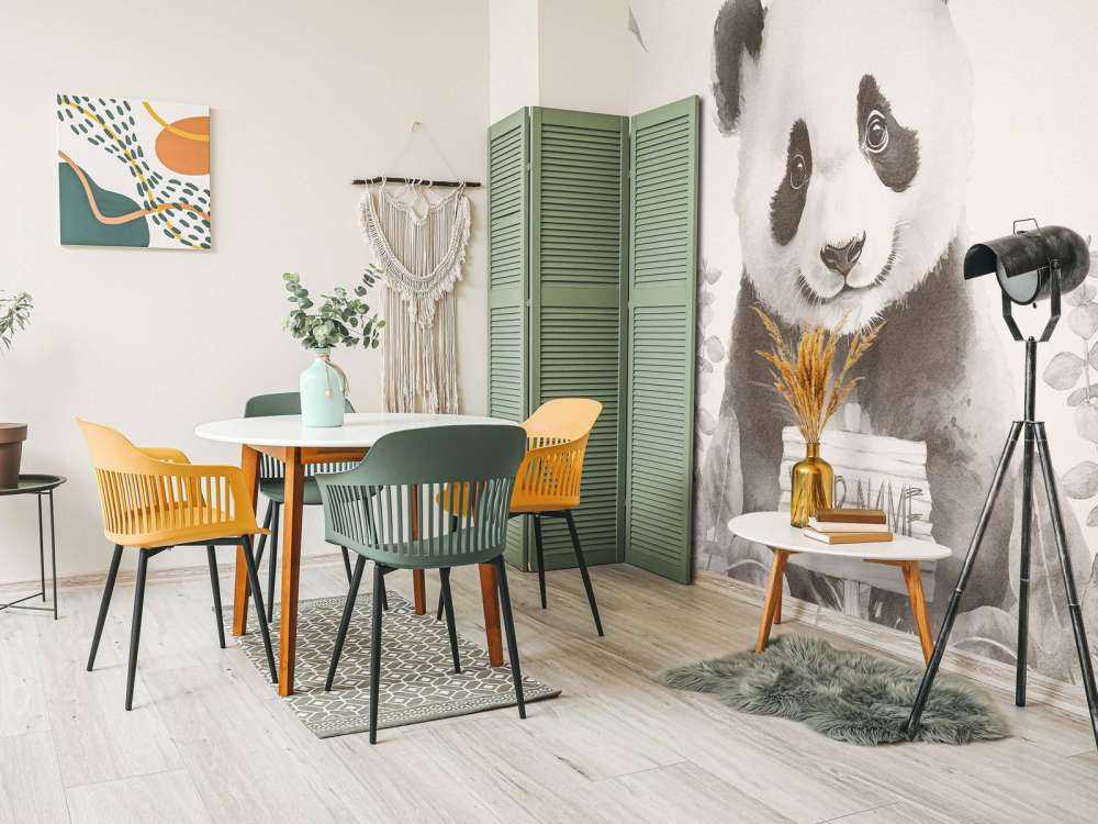 Pandaunge i djungeln beige