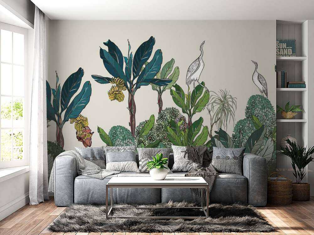 Djungel panorama med djur