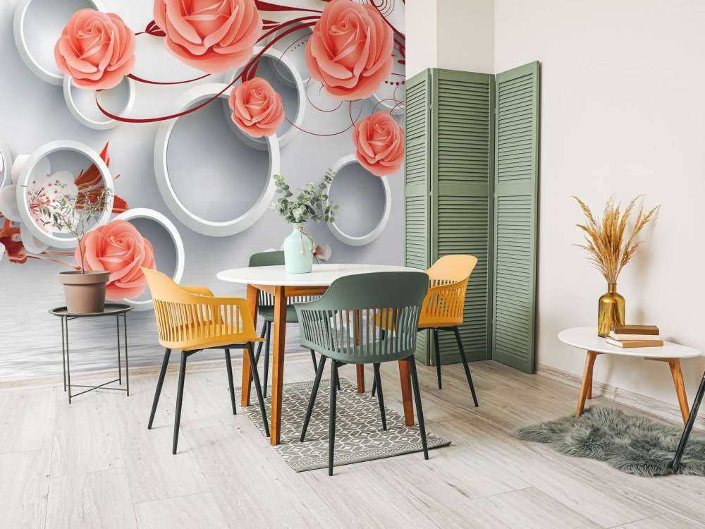 3D-cirklar och blommor