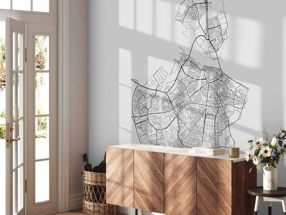 Karta över Nijmegen, vit