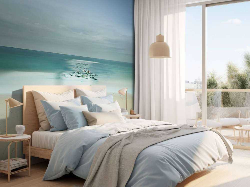 Lugnt hav med måsar