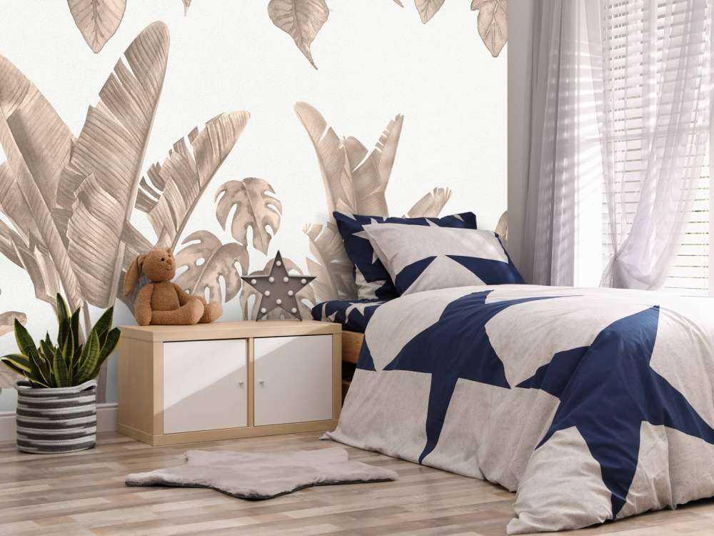 Jungle leaves i taupe