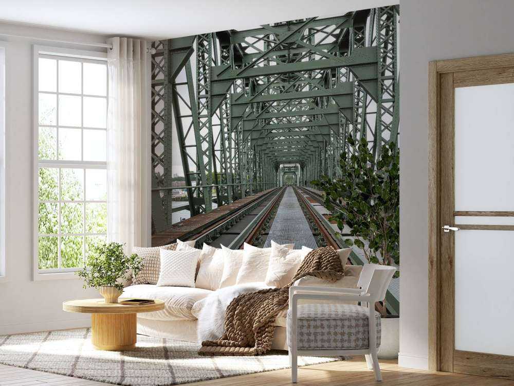 Monumental järnvägsbro De Hef i Rotterdam 