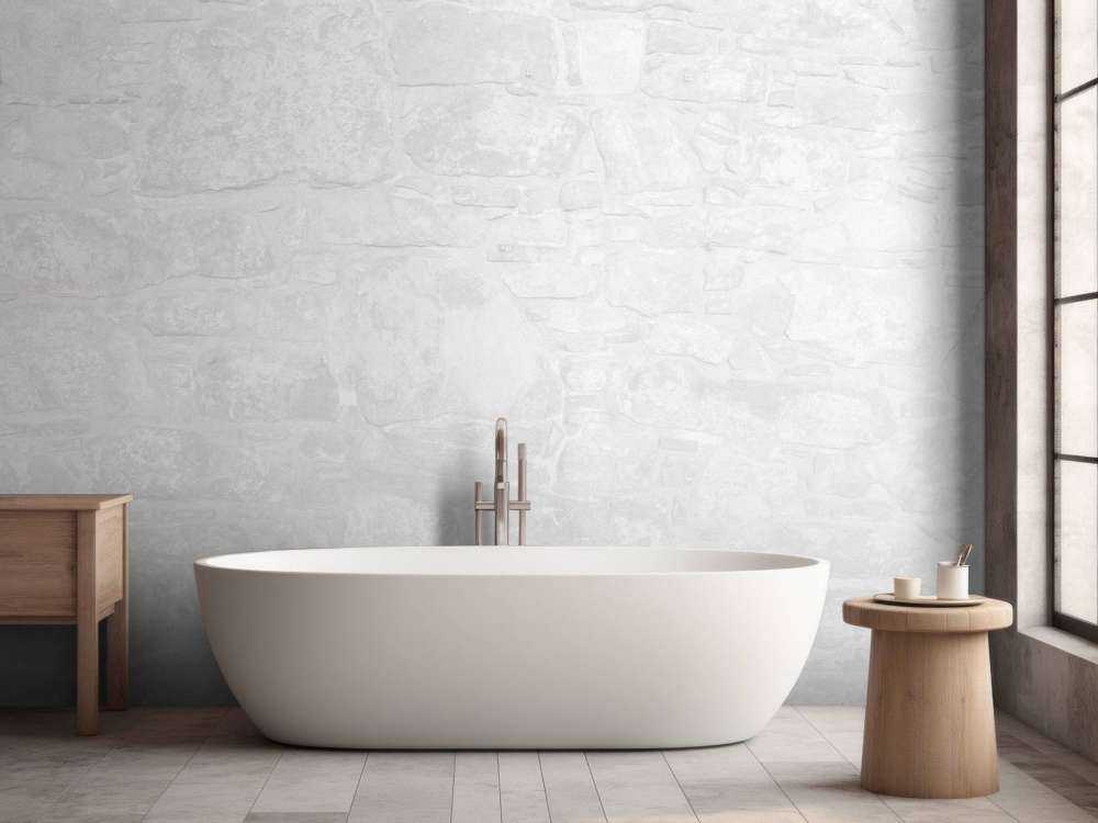 Gammal vägg med vita tegelstenar