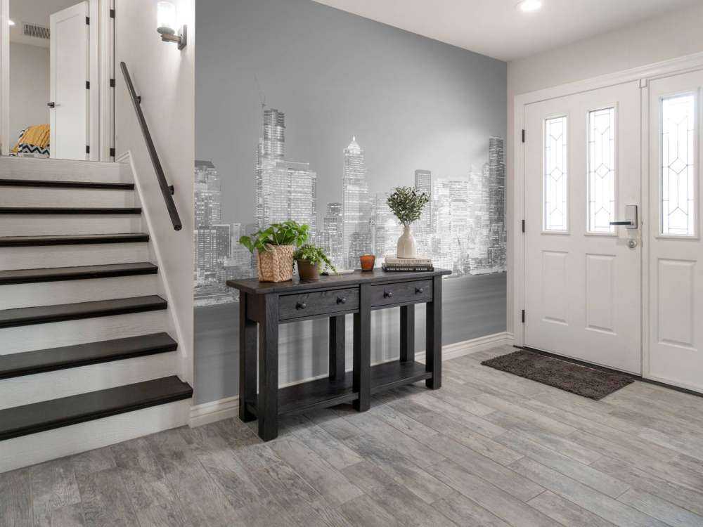 Skyline Seattle i svart och vitt