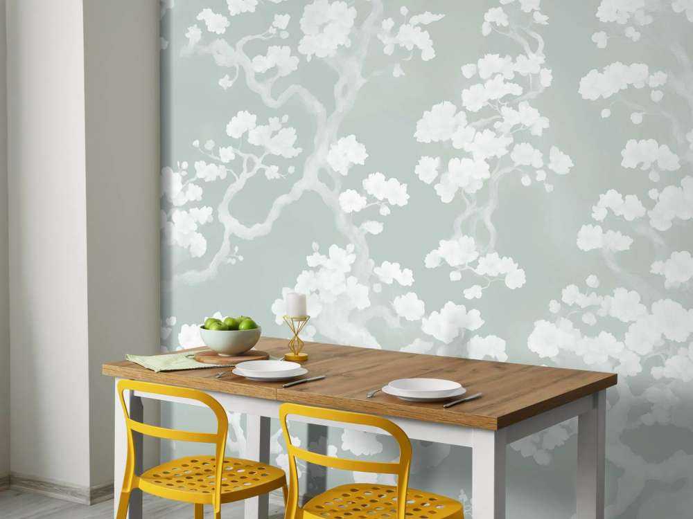 Vidunderlig blomstrende skov - mintgrøn