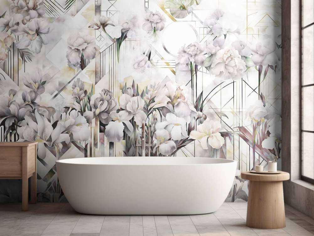 Kæmpe akvarel iris beige