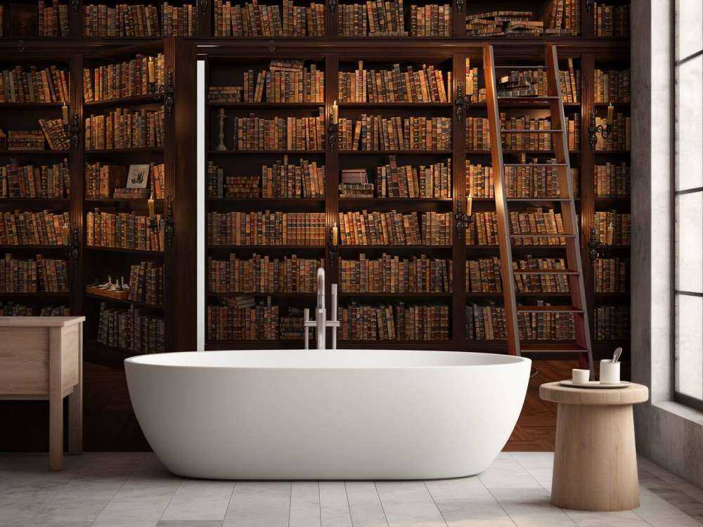 Hemmeligt bibliotek med skjult dør