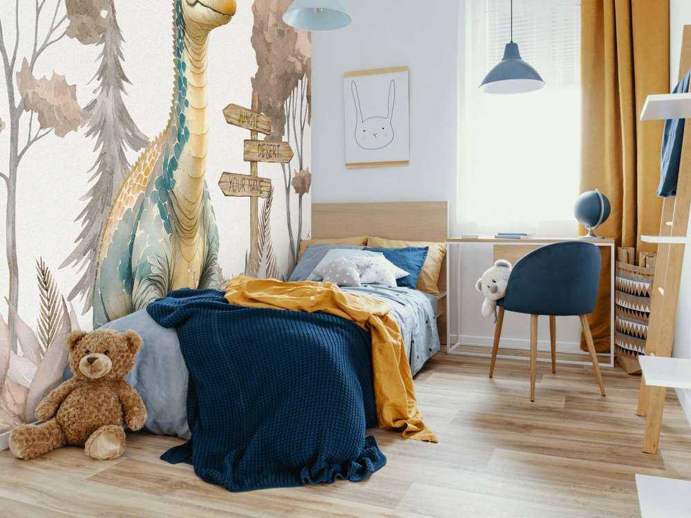 Baby brachiosaurus i den taupefarvede junglen