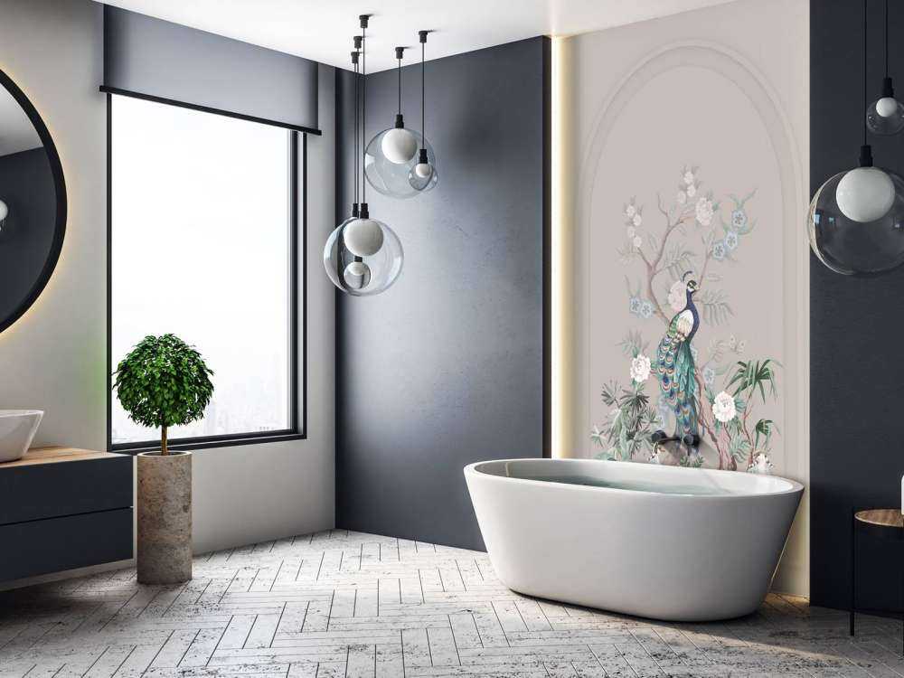 Peacock Paradise, beige