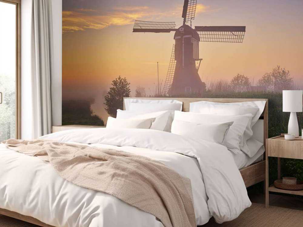 Mølle ved solopgang