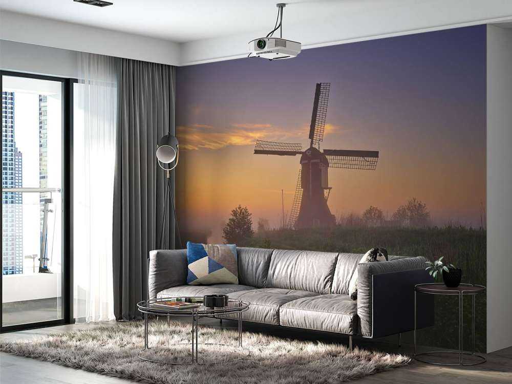 Mølle ved solopgang