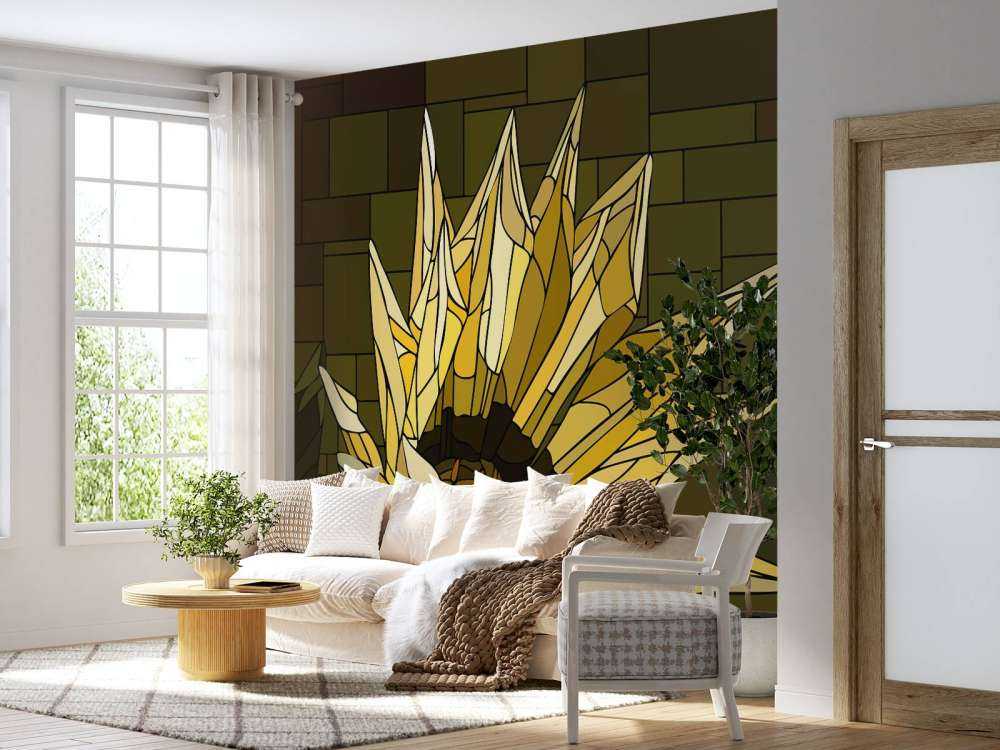 Gul gazania i blomst