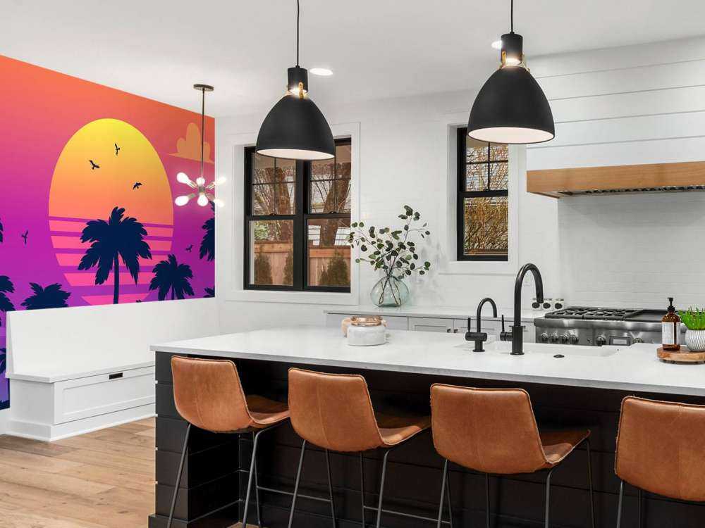 Illustration af en solnedgang