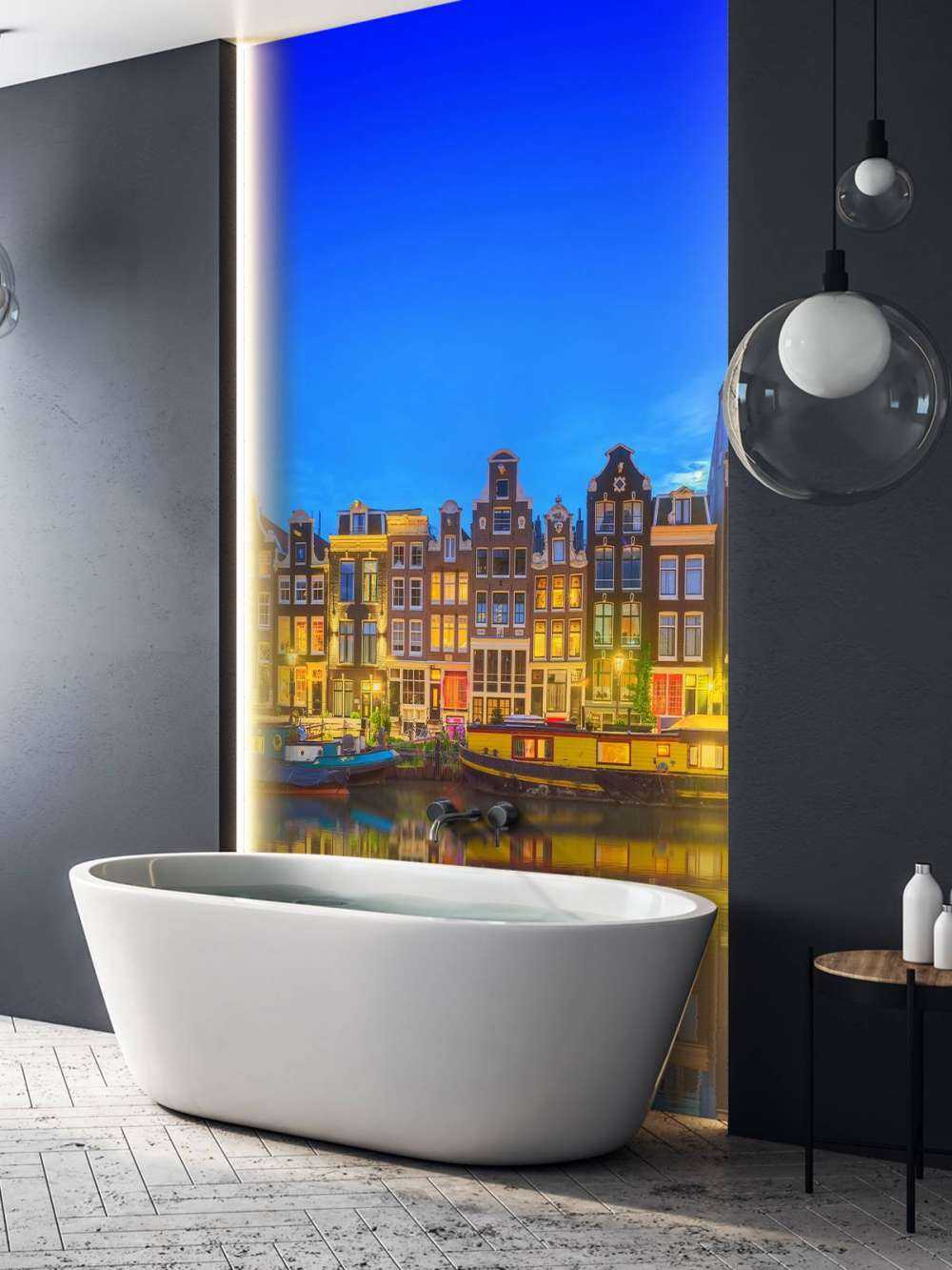 Amsterdam-kanalen om natten