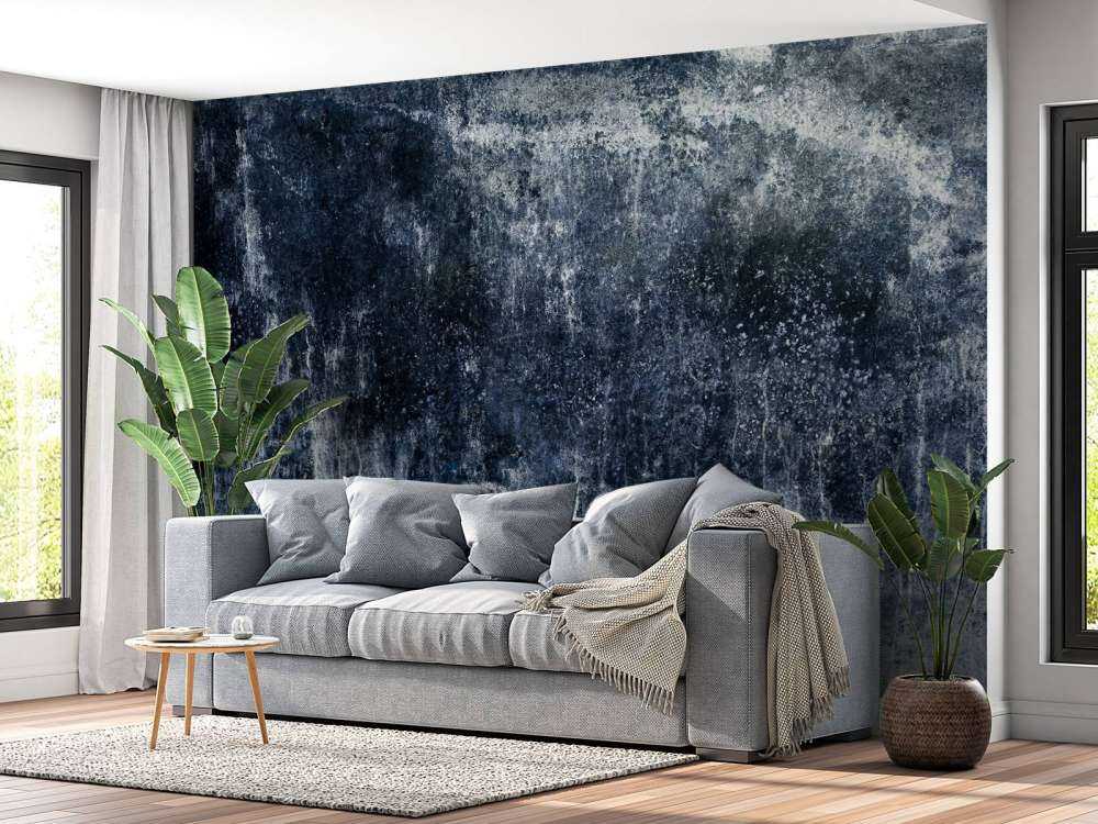 Gammel forvitret blå væg