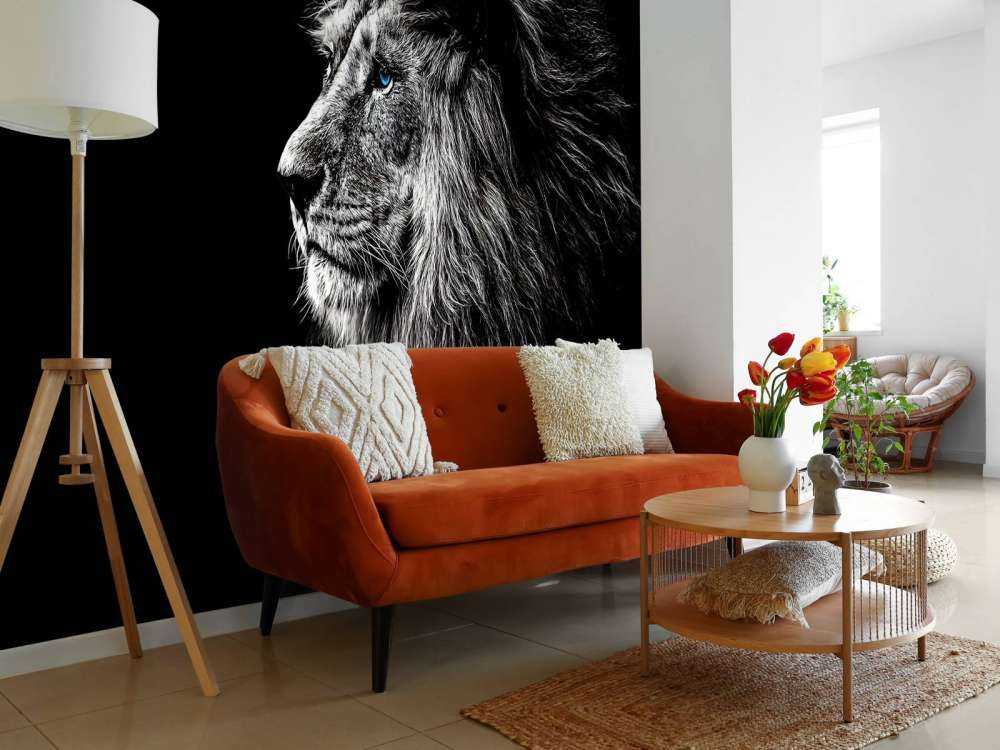 Løve med blå øjne