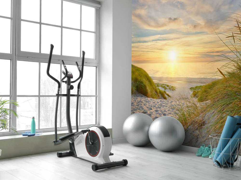 Solnedgang på klitstranden