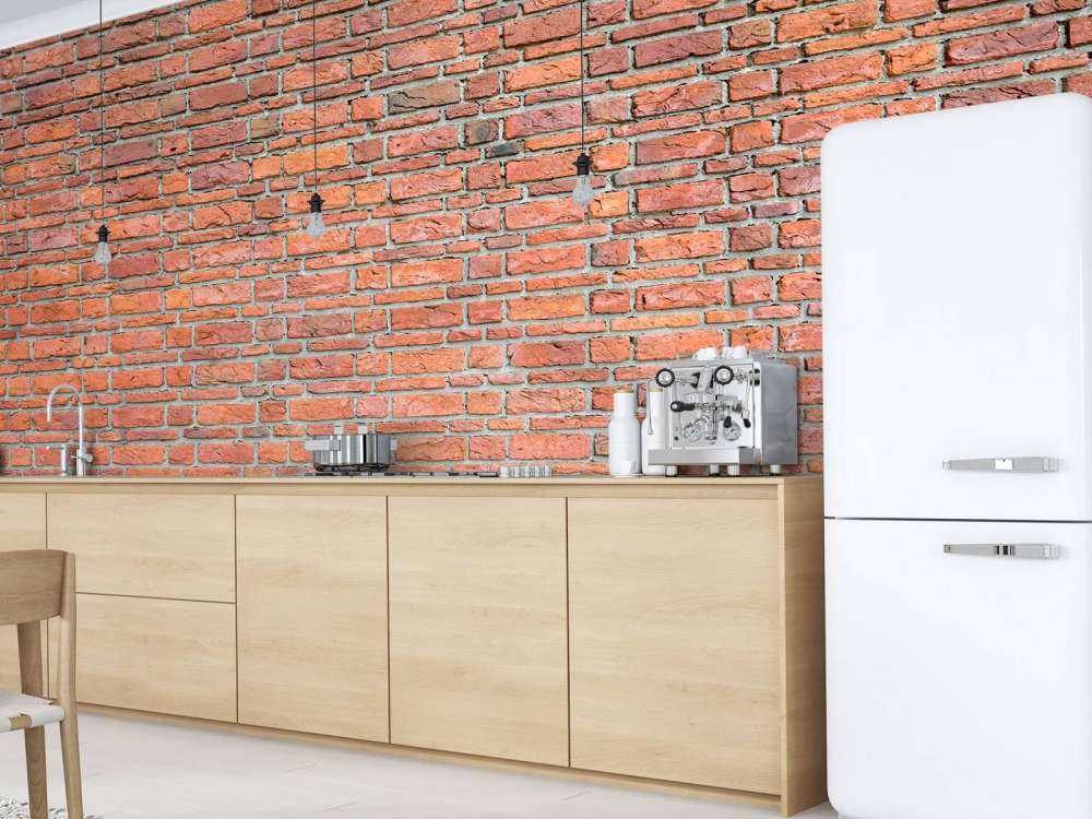 Mursten med gammel beton