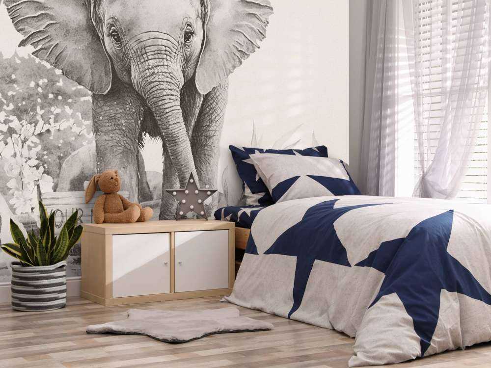 Elefantunge i junglen beige