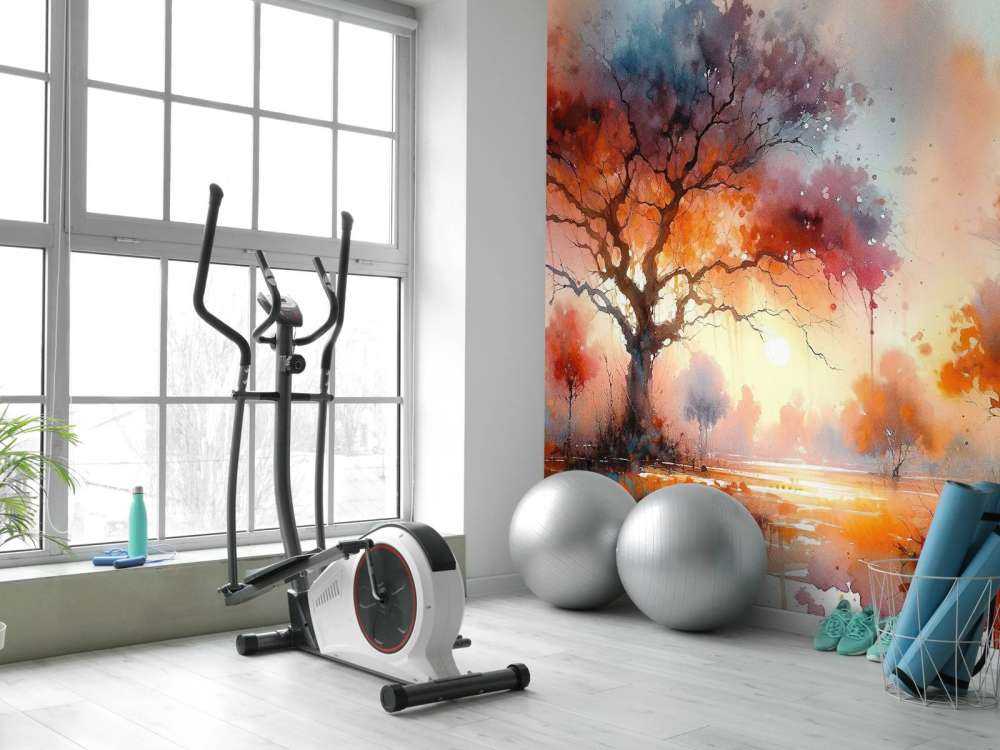 Høstens brennende baldakin i skumringen