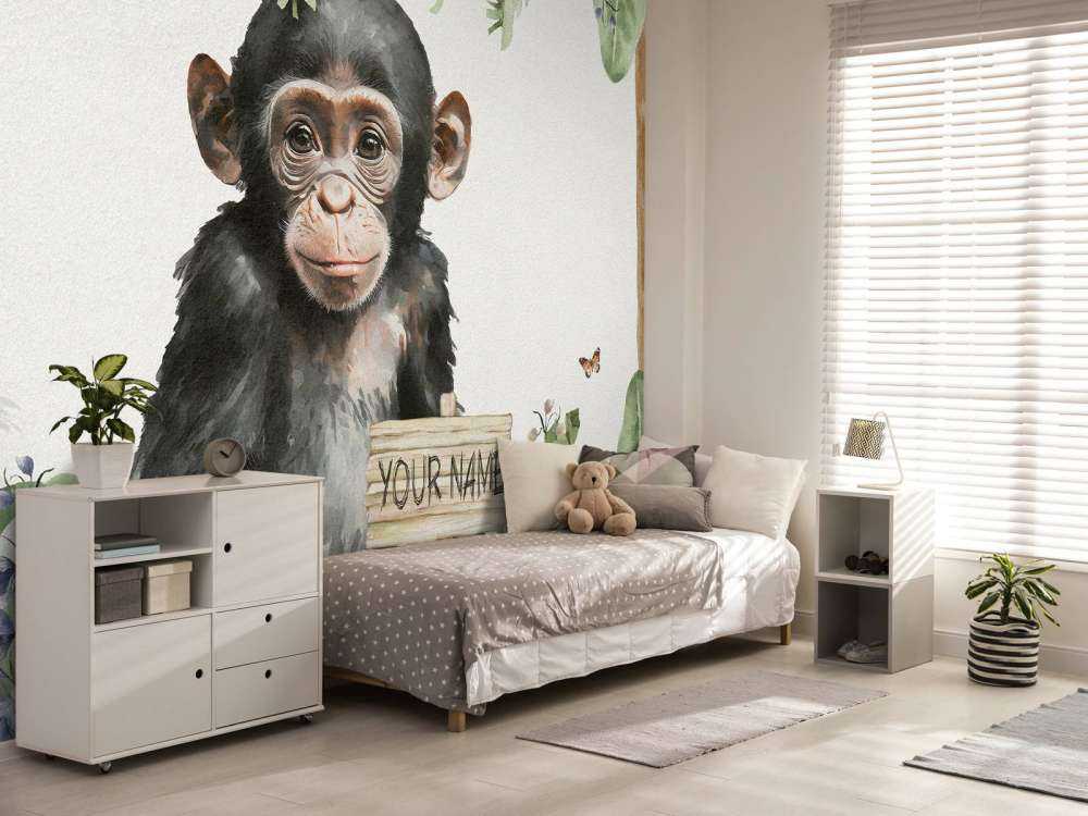 Sjimpansebaby i jungelen