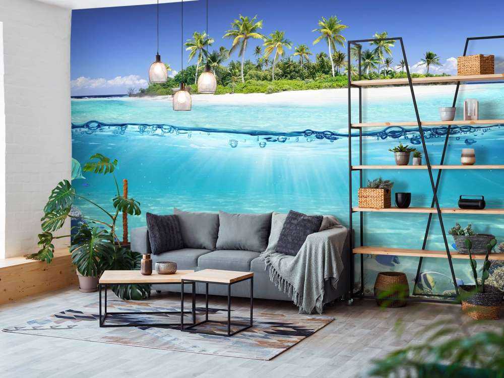 Tropisk øy og korallrev