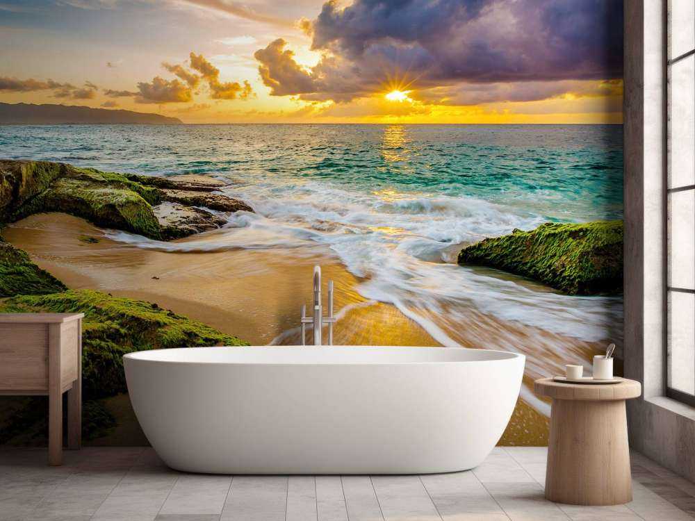 En vakre hawaiisk solnedgang