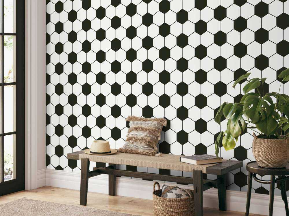 Svarte og hvite geometriske polygoner