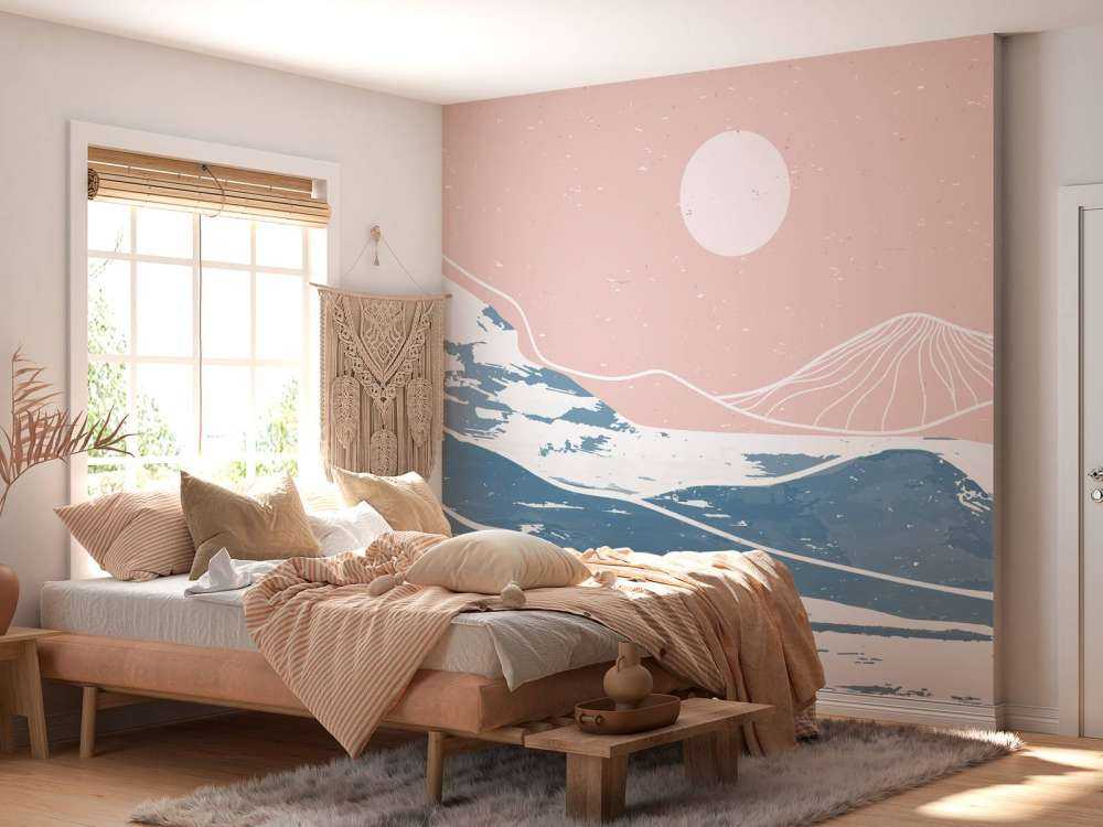 Vinterfjell foran solen