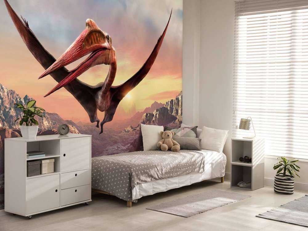 Quetzalcoatlus flyr over fjell