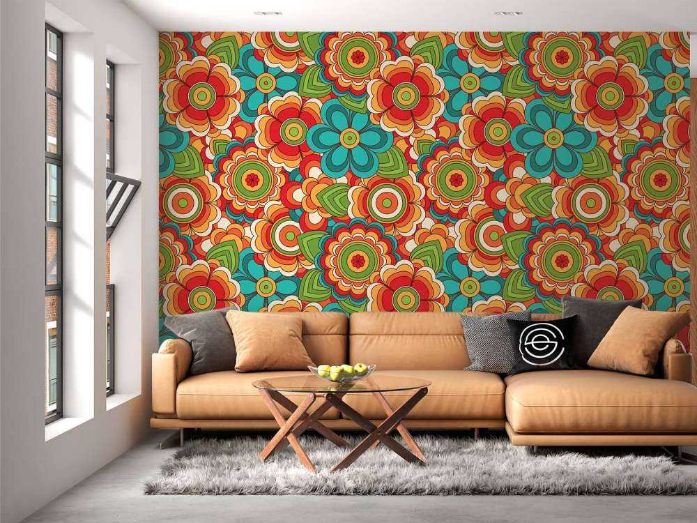 Fargerike retro blomster