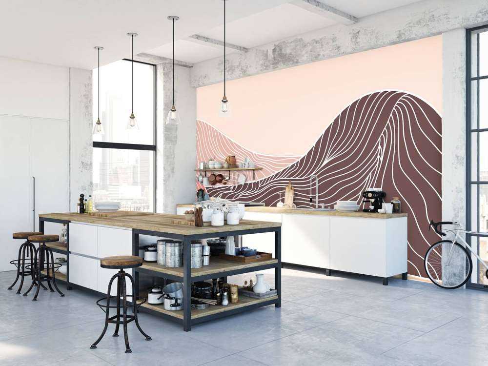 Fargede lineart fjell