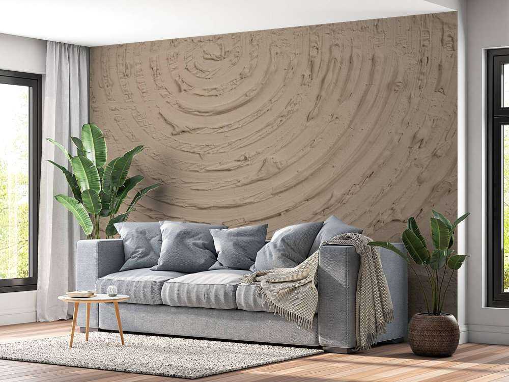 Runde former og linjer i taupe